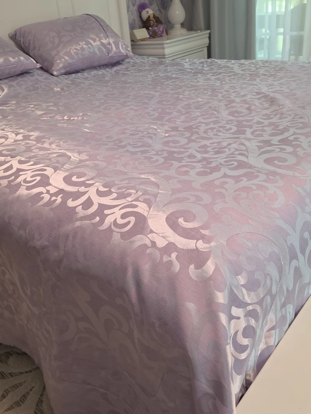 Lavender Decorative Damask Comforter Set - Unbranded